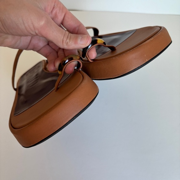 Staud womens brown platform casual summer stiff toe strap sandals size 40 - Picture 10 of 13